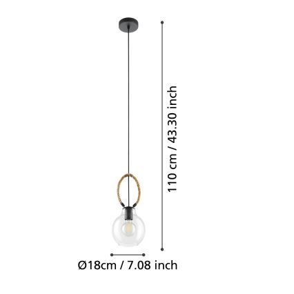 Eglo - Lámpara colgante 1xE27/40W/230V