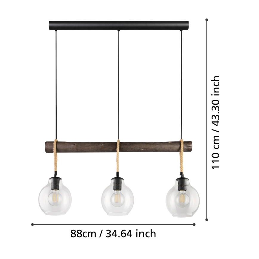 Eglo - Lámpara colgante 3xE27/40W/230V