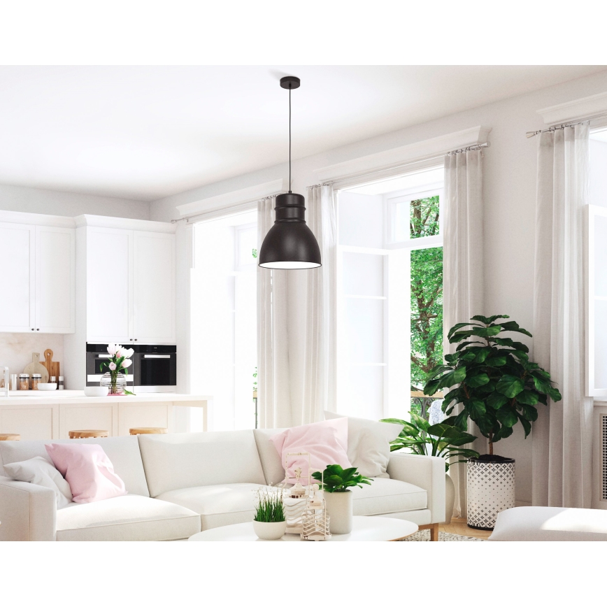 Eglo - Lámpara colgante 1xE27/60W/230V negro