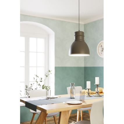 Eglo - Lámpara colgante 1xE27/60W/230V gris