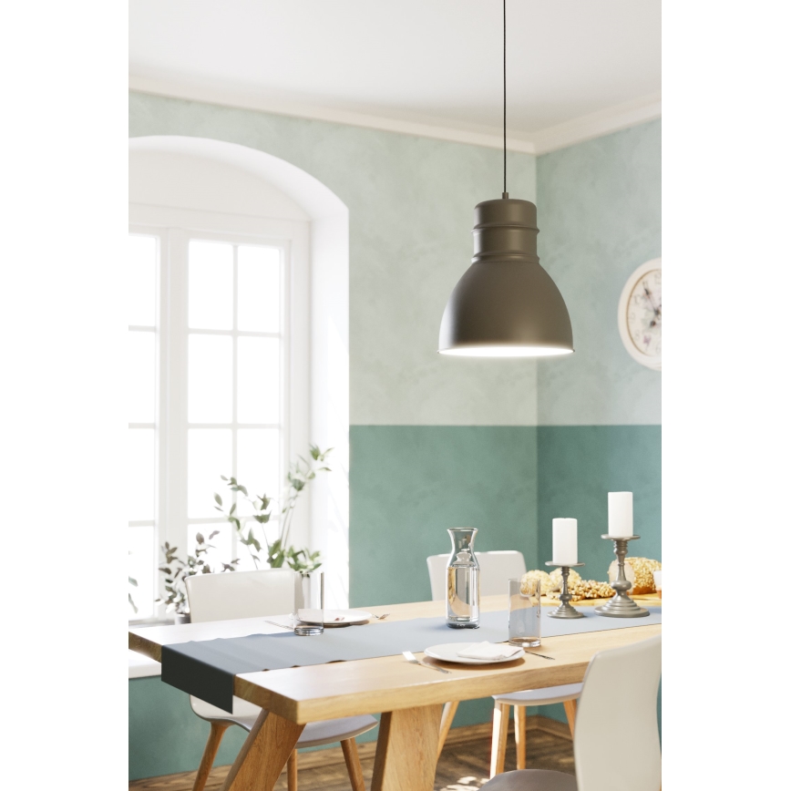 Eglo - Lámpara colgante 1xE27/60W/230V gris