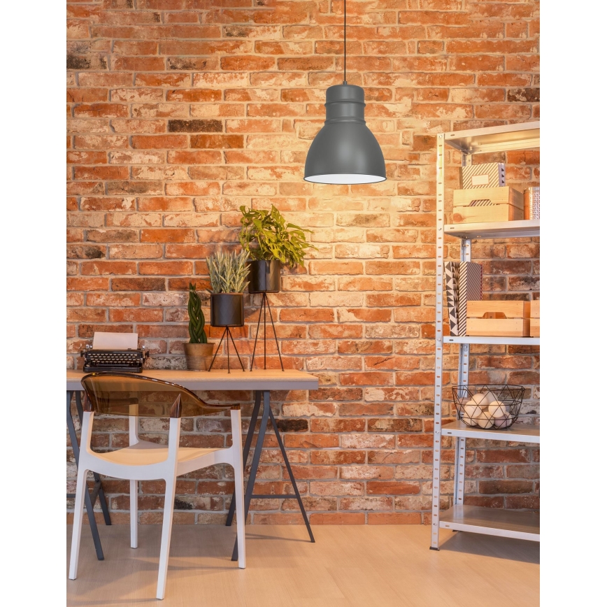Eglo - Lámpara colgante 1xE27/60W/230V gris