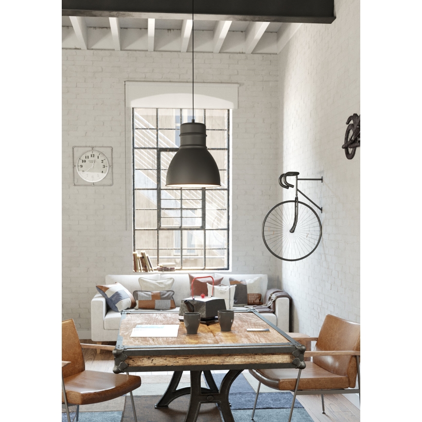 Eglo - Lámpara colgante 1xE27/60W/230V gris