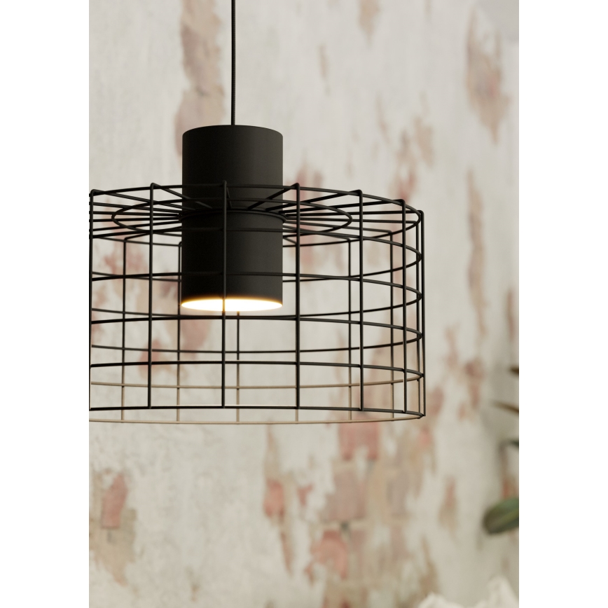 Eglo - Lámpara colgante 1xE27/40W/230V diá. 38 cm negro