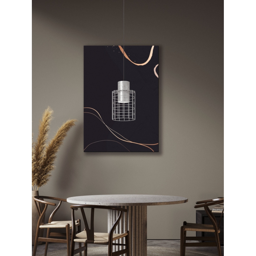 Eglo - Lámpara colgante 1xE27/40W/230V diá. 20 cm plata