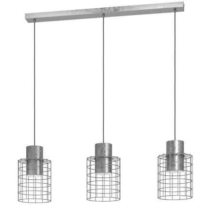 Eglo - Lámpara colgante 3xE27/40W/230V plata
