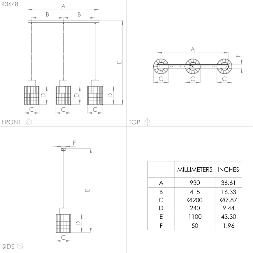 Eglo - Lámpara colgante 3xE27/40W/230V plata