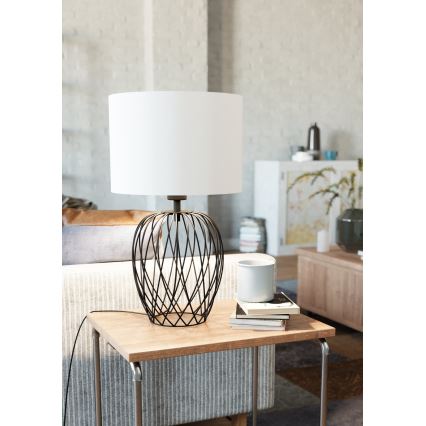 Eglo - Lámpara de mesa 1xE27/40W/230V blanco