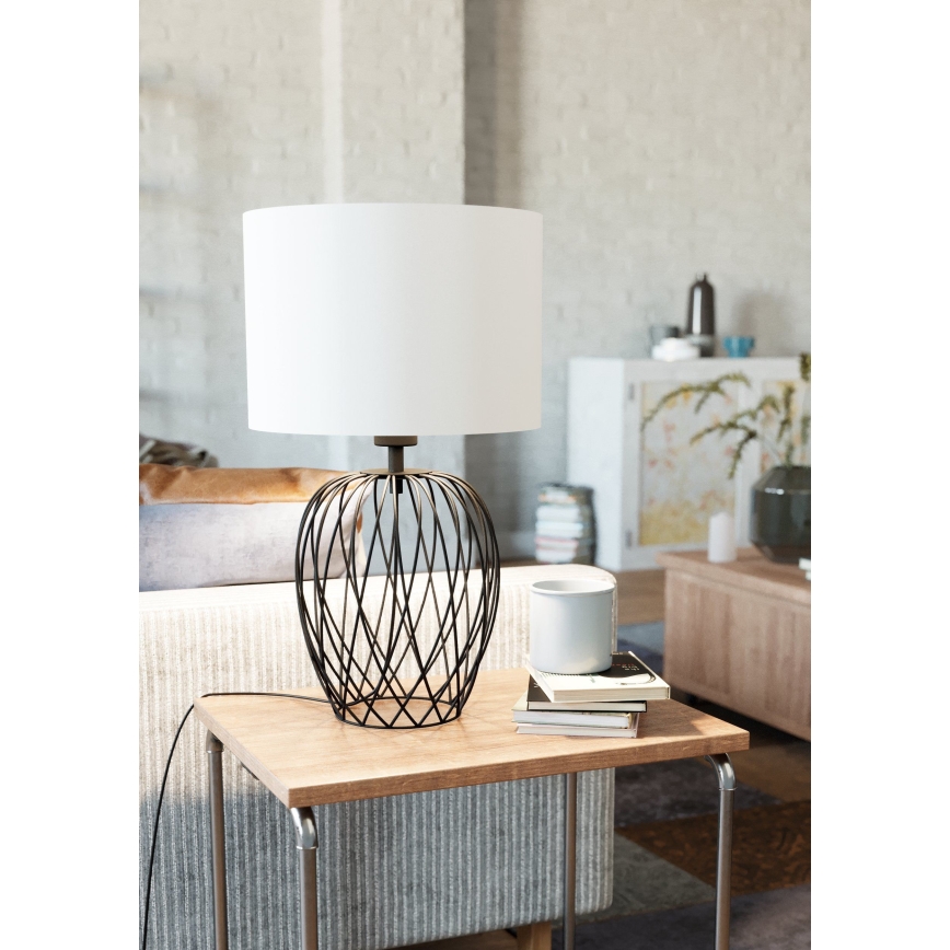 Eglo - Lámpara de mesa 1xE27/40W/230V blanco