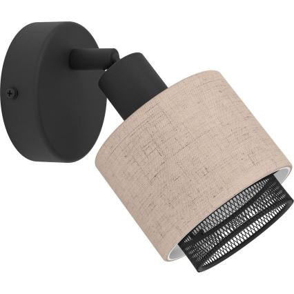 Eglo - Foco de pared 1xE14/40W/230V negro/beige
