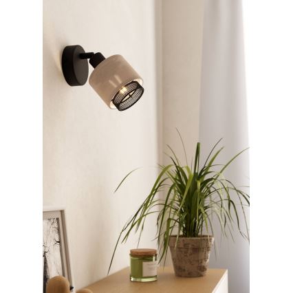 Eglo - Foco de pared 1xE14/40W/230V negro/beige