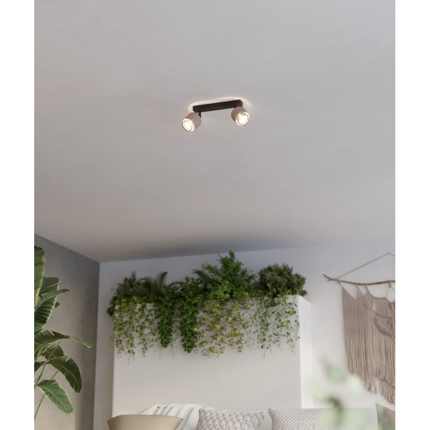 Eglo - Aplique 2xE14/40W/230V negro/beige