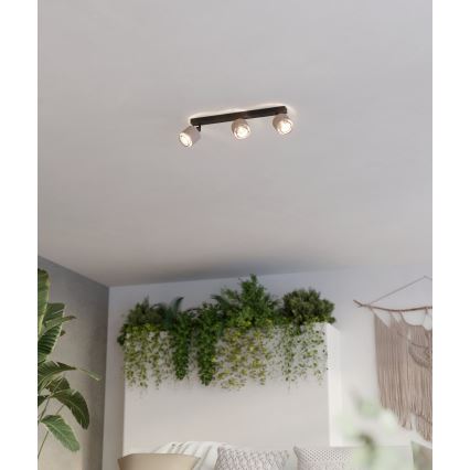 Eglo - Aplique 3xE14/40W/230V negro/beige