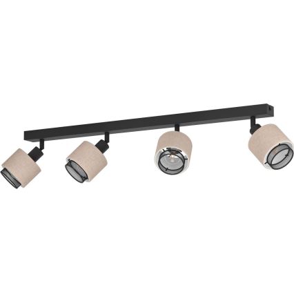Eglo - Foco 4xE14/40W/230V negro/beige