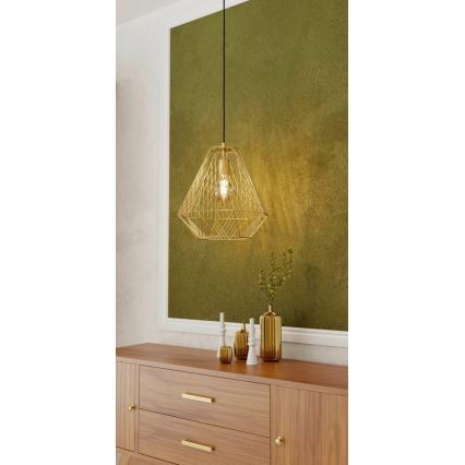 Eglo - Lámpara colgante 1xE27/40W/230V dorado