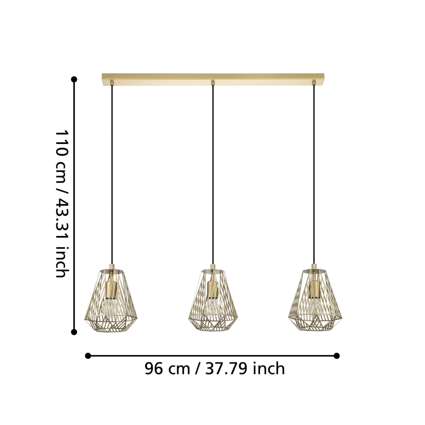 Eglo - Lámpara colgante 1xE27/40W/230V dorado