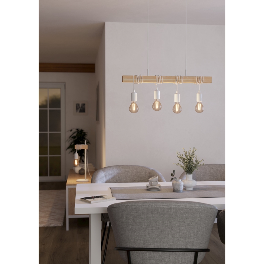 Eglo - Lámpara colgante TOWNSHEND 4xE27/60W/230V