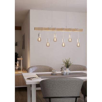 Eglo - Lámpara colgante TOWNSHEND 6xE27/60W/230V