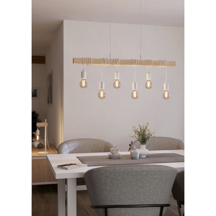 Eglo - Lámpara colgante TOWNSHEND 6xE27/60W/230V