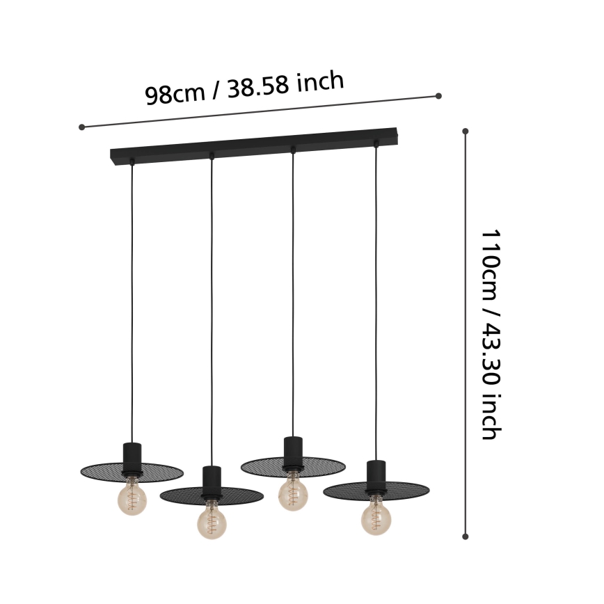 Eglo - Lámpara colgante 4xE27/40W/230V