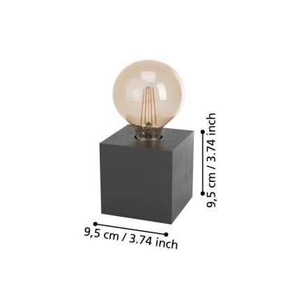 Eglo - Lámpara de mesa 1xE27/40W/230V antracita