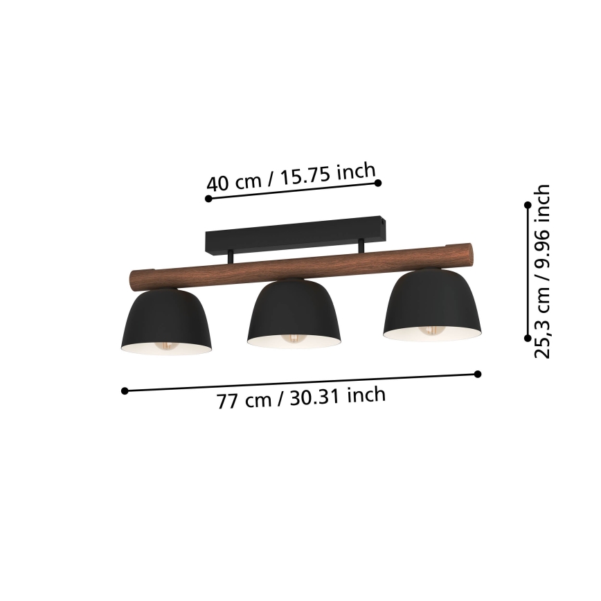 Eglo - Lámpara de techo 3xE27/40W/230V