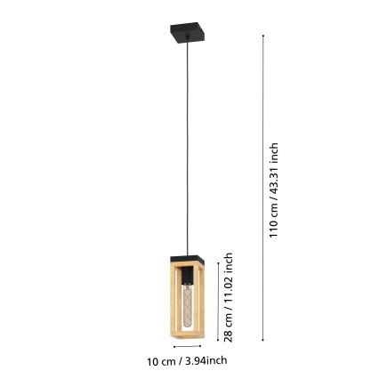 Eglo - Lámpara colgante 1xE27/40W/230V