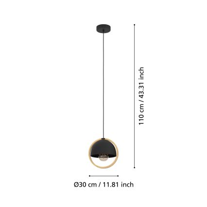 Eglo - Lámpara colgante 1xE27/40W/230V