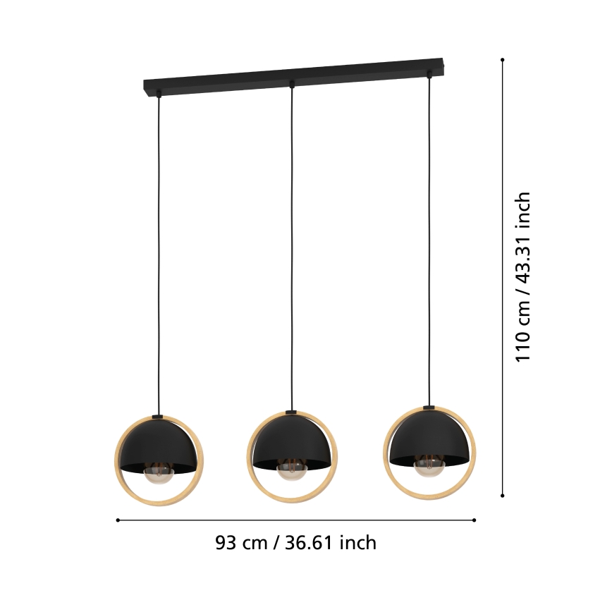 Eglo - Lámpara colgante 3xE27/40W/230V