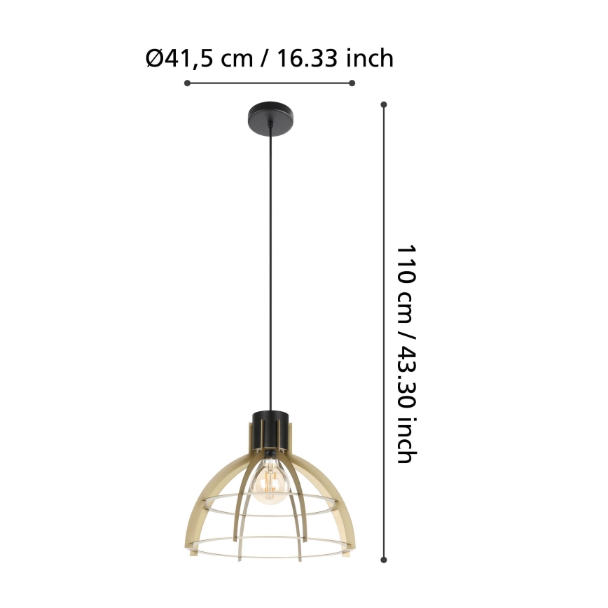Eglo - Lámpara colgante 1xE27/40W/230V dorado