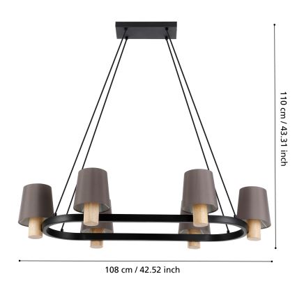 Eglo - Lámpara colgante 6xE27/40W/230V