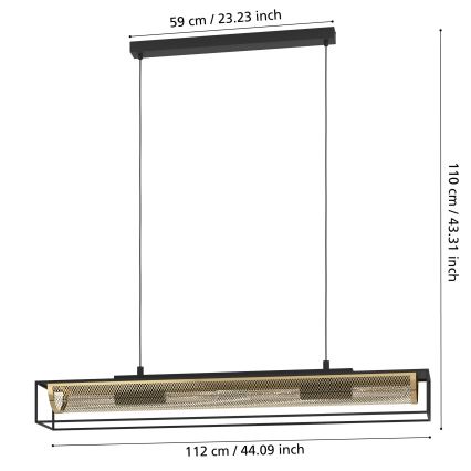 Eglo - Lámpara colgante 4xE27/40W/230V