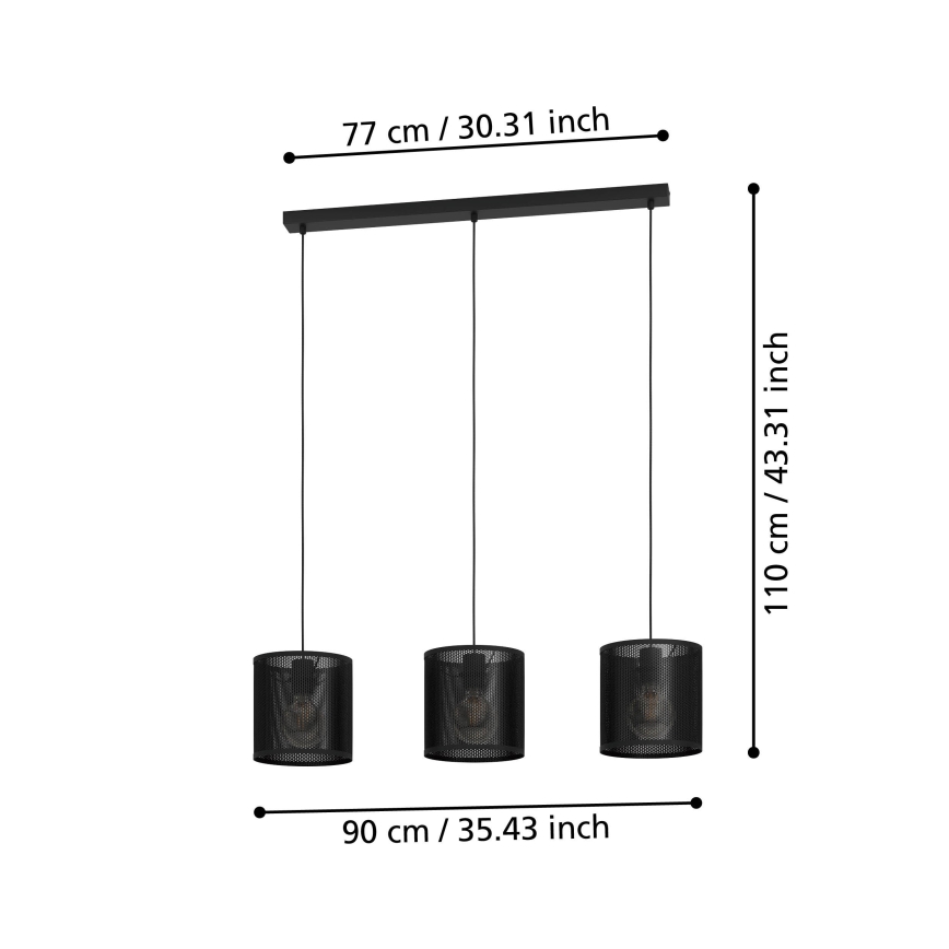 Eglo - Lámpara colgante 3xE27/40W/230V