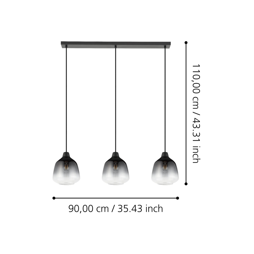 Eglo - Lámpara colgante 3xE27/40W/230V