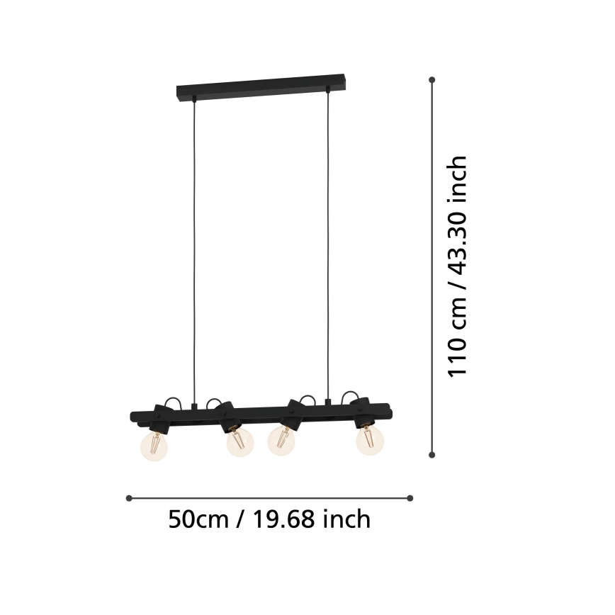 Eglo - Lámpara colgante 4xE27/15W/230V