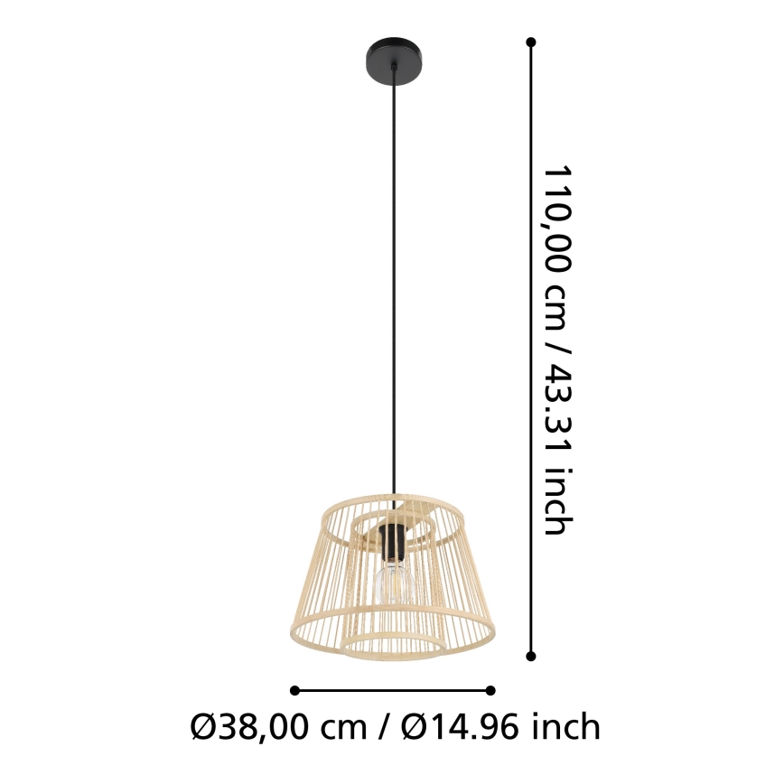 Eglo 43852 - Lámpara colgante HYKEHAM 1xE27/40W/230V