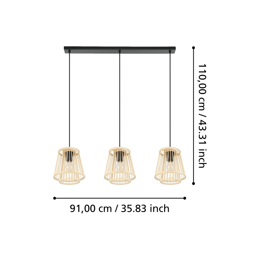 Eglo - Lámpara colgante 3xE27/40W/230V