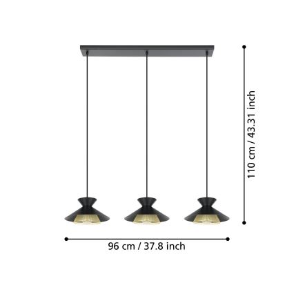 Eglo - Lámpara colgante 3xE27/40W/230V