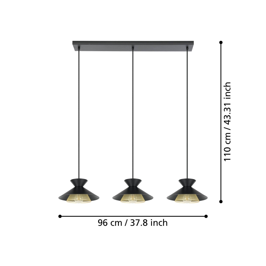 Eglo - Lámpara colgante 3xE27/40W/230V