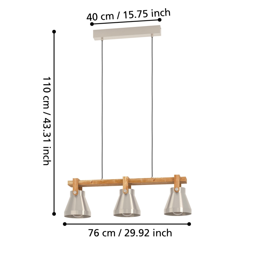 Eglo - Lámpara colgante 3xE27/40W/230V
