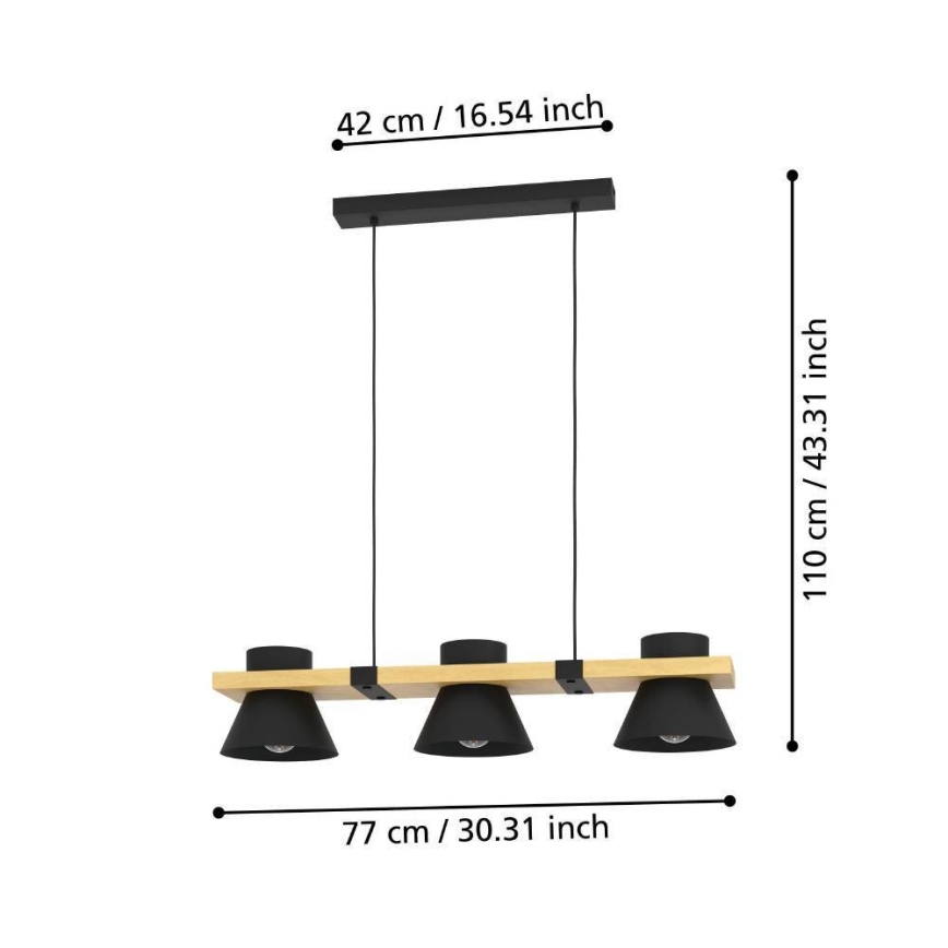 Eglo - Lámpara colgante 3xE27/15W/230V
