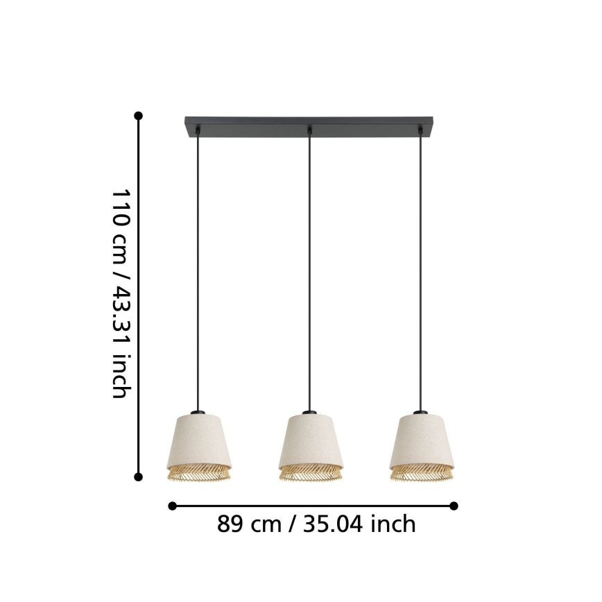 Eglo - Lámpara colgante 3xE27/40W/230V