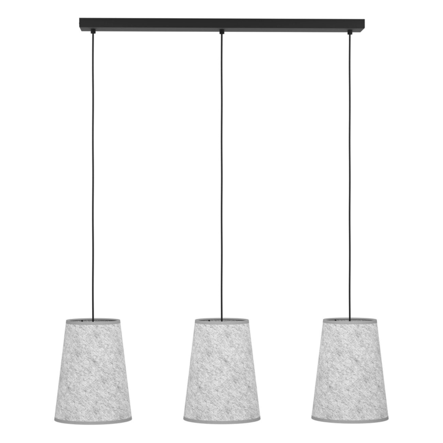 Eglo - Lámpara colgante 3xE27/40W/230V gris
