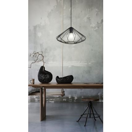Eglo - Lámpara colgante 1xE27/40W/230V diá. 42,5 cm negro