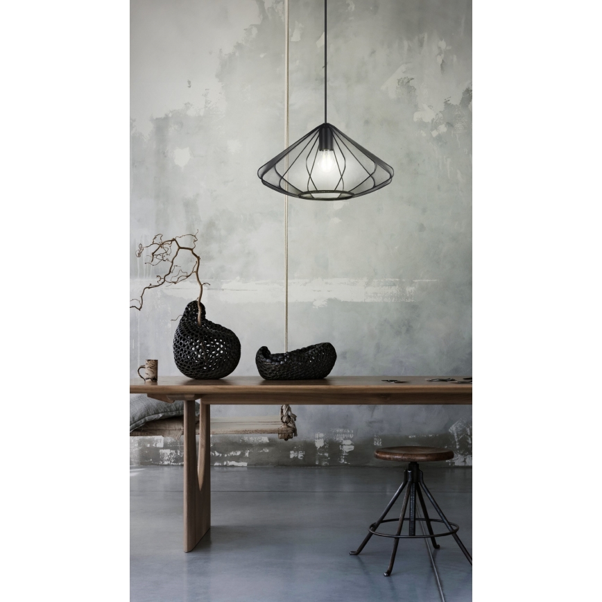 Eglo - Lámpara colgante 1xE27/40W/230V diá. 42,5 cm negro