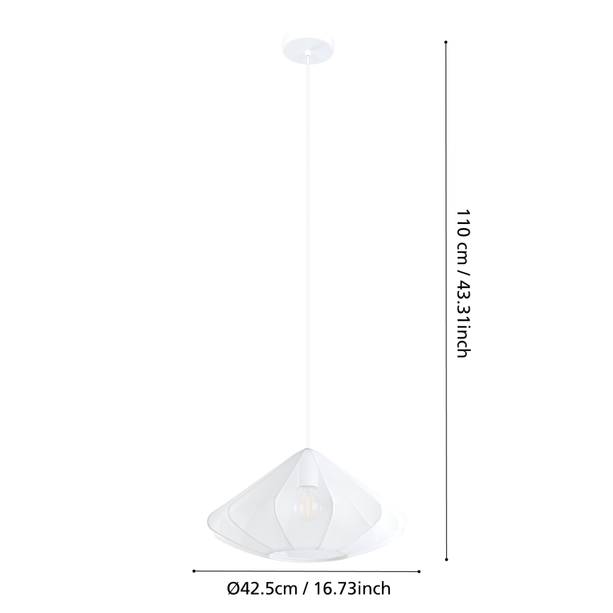 Eglo - Lámpara colgante 1xE27/40W/230V diá. 42,5 cm blanco