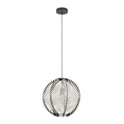 Eglo - Lámpara colgante 1xE27/40W/230V diá. 40 cm blanco/negro