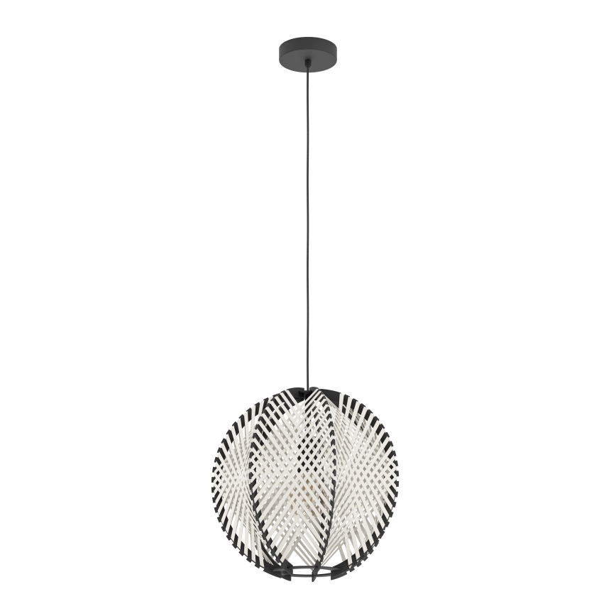 Eglo - Lámpara colgante 1xE27/40W/230V diá. 40 cm blanco/negro