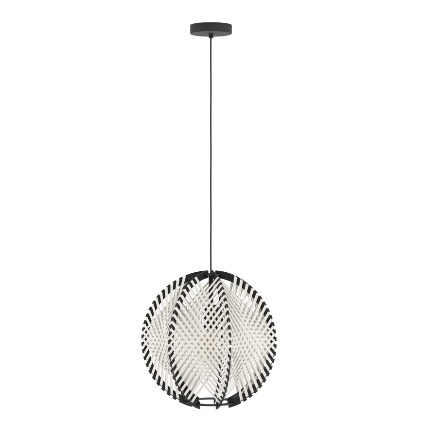Eglo - Lámpara colgante 1xE27/40W/230V diá. 40 cm blanco/negro
