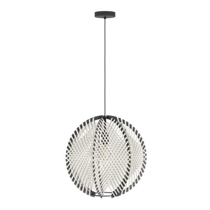 Eglo - Lámpara colgante 1xE27/40W/230V diá. 48 cm blanco/negro